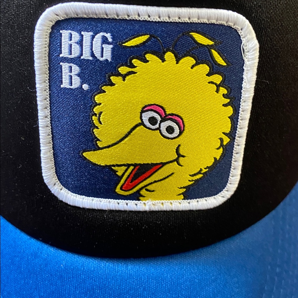 SESAME STREET Big Bird Hat Foam Adjustable Blue Black Mesh Adult OS - Picture 3 of 9